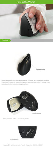Ergonomical Vertical Mouse wireless left-handed 