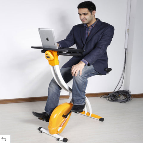 FOLDABLE UPRIGHT EXERCISE DESK BIKE FOR HOME & OFFICE USE