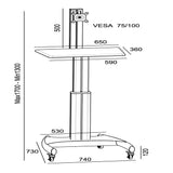 Sit Stand Workstation by Gas Lift GMCT09