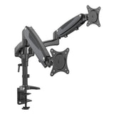 Dual Gas Spring Fully Adjustable Monitor Arm Mount Stand, for Two 15"-32" Monitors, Full Motion Swivel Tilt Rotation Monitor Arm, Black (2MSGB-V)
