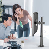 Single Monitor Mount for 13-32 Inch Computer Screens, Improved LCD/LED Monitor Riser, Height/Angle Adjustable Single Desk Mount Stand, Holds up to 17.6lbs, 5 Years Warranty (RCMM)