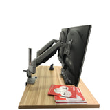 Dual Monitor Height Adjustable Gas Spring Desk Mount Stand Fits 10"-29" LCD LED Monitors ! Aluminium material Heavy duty (MODEL :2MS-GLP)