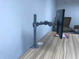 Single Fully Adjustable/Tilt/Articulating Full Motion LCD Arm Desk Mount Stand for 1 Screen up to 27 Inch, Silver (RC1S)