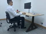 Dual Motor Electric Sit to Stand Workstation, Height Adjustable with Supportive Legs, Without Table Top, Black (DM9)