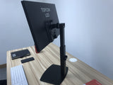 Tall Free Standing Single Monitor Mount Desk Stand, Pneumatic Spring Height Adjustable Monitor Arm for Screens up to 32 inches - Black (EFBGS)