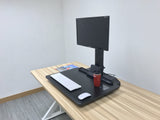 Single 17"-32" Monitor Mount Electric Ergonomic Height Adjustable Sit-Stand Desk Converter Workstation - Black (RTELVE-S)