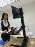 Single 17"-32" Monitor Mount Electric Ergonomic Height Adjustable Sit-Stand Desk Converter Workstation - Black (RTELVE-S)