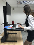 Single 17"-32" Monitor Mount Electric Ergonomic Height Adjustable Sit-Stand Desk Converter Workstation - Black (RTELVE-S)