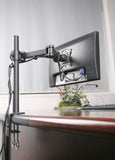 Single Monitor Desk Mount Single LCD Monitor Desk Mount Stand Fully Adjustable/Tilt/Articulating for 1 Screen up to 27" (Model RC1E)