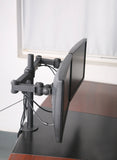 Dual LCD LED Monitor Desk Mount Stand Heavy Duty Fully Adjustable Arm fits 2 / Two Screens up to 27" (Model RC2E)