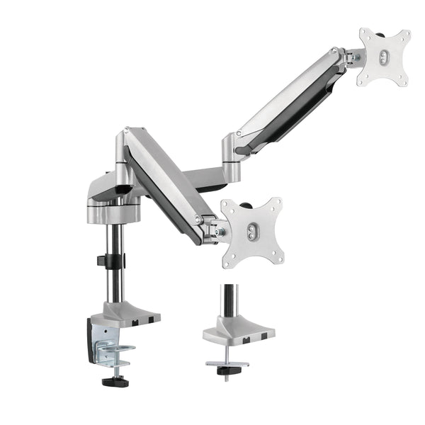 Dual Monitor Height Adjustable Gas Spring Desk Mount Stand Fits 10"-29" LCD LED Monitors ! Aluminium material Heavy duty (MODEL :2MS-GLP)