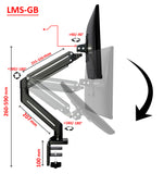 Heavy-Duty Full Aluminum Premium Gas-Spring Monitor Mount Arm for Single Screen 13 to 39 Inch - Black (LMSGB)