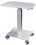 Sit-Standing Mobile Laptop Cart, Rolling Desk, 25.5" x 14" Platform, Supports up to 17.6 lbs, Silver (LPC05-S)