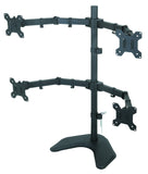 Quad Monitor Desk Stand Mount Full Motion Articulating Arm 4 LCD Computer Displays, Fits 17, 19, 20, 22, 23, 24, 27 Inch, Fits Vesa 75 100, Swivel, Rotate, Tilt, Black Hongkong, (EF004)