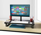 Rife LCD Monitor Desk Stand Adjustable Tilt Free-Standing Mount fits 1 Screen up to 27 (Bigger Size Organiser Stand with Arm), Black (RS001D)