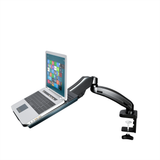Full Motion Swivel Laptop Desk Stand with Gas Spring Arm - Height Adjustable Notebook Riser (NAG)