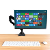 Single Monitor Desk Mount Stand, Full Motion Articulated Arm, Swivel Gas Spring Monitor, VESA 75x75mm or 100x100mm Arm Fits for Computer Monitor 17 to 32 inches, (LMSMB)