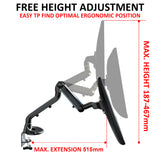 Single Monitor Desk Mount Stand, Full Motion Articulated Arm, Swivel Gas Spring Monitor, VESA 75x75mm or 100x100mm Arm Fits for Computer Monitor 17 to 32 inches, (LMSMB)