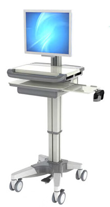 COMPUTER ON WHEELS HEALTHCARE HOSPITAL TELEMEDICINE SIT STAND CART MODEL HSC-PJB