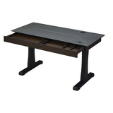 Dual Motor Electric Sit to Stand Workstation with Embedded Pull-Out Drawer, Height Adjustable with Supportive Legs, Veneer Top and Surface (R201231)