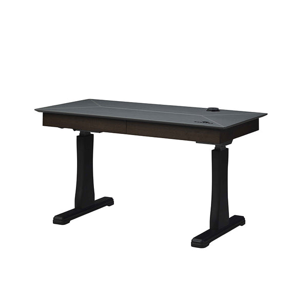 Dual Motor Electric Sit to Stand Workstation with Embedded Pull-Out Drawer, Height Adjustable with Supportive Legs, Veneer Top and Surface (R201231)