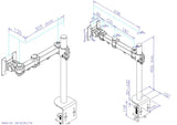 Single Fully Adjustable/Tilt/Articulating Full Motion LCD Arm Desk Mount Stand for 1 Screen up to 27 Inch, Silver (RC1S)