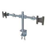 Dual LCD LED Monitor Desk Mount Stand -Fully Adjustable Arm fits 2 Screens up to 27", Silver (RC2ES)