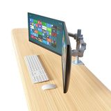 Dual LCD LED Monitor Desk Mount Stand -Fully Adjustable Arm fits 2 Screens up to 27", Silver (RC2ES)