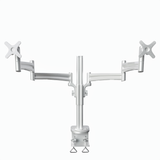 Dual Monitor Desk Mount Stand, Full Motion Computer Monitor Arm Mount for 2 LCD Screens up to 26 Inch, Dual Monitor Stand with C-Clamp, Silver (RCD-PRM)