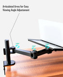Fully Adjustable Extension with C-Clamp Single Laptop Notebook Desk Mount Stand, Black (RCLAPTOP)