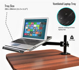 Fully Adjustable Extension with C-Clamp Single Laptop Notebook Desk Mount Stand, Black (RCLAPTOP)