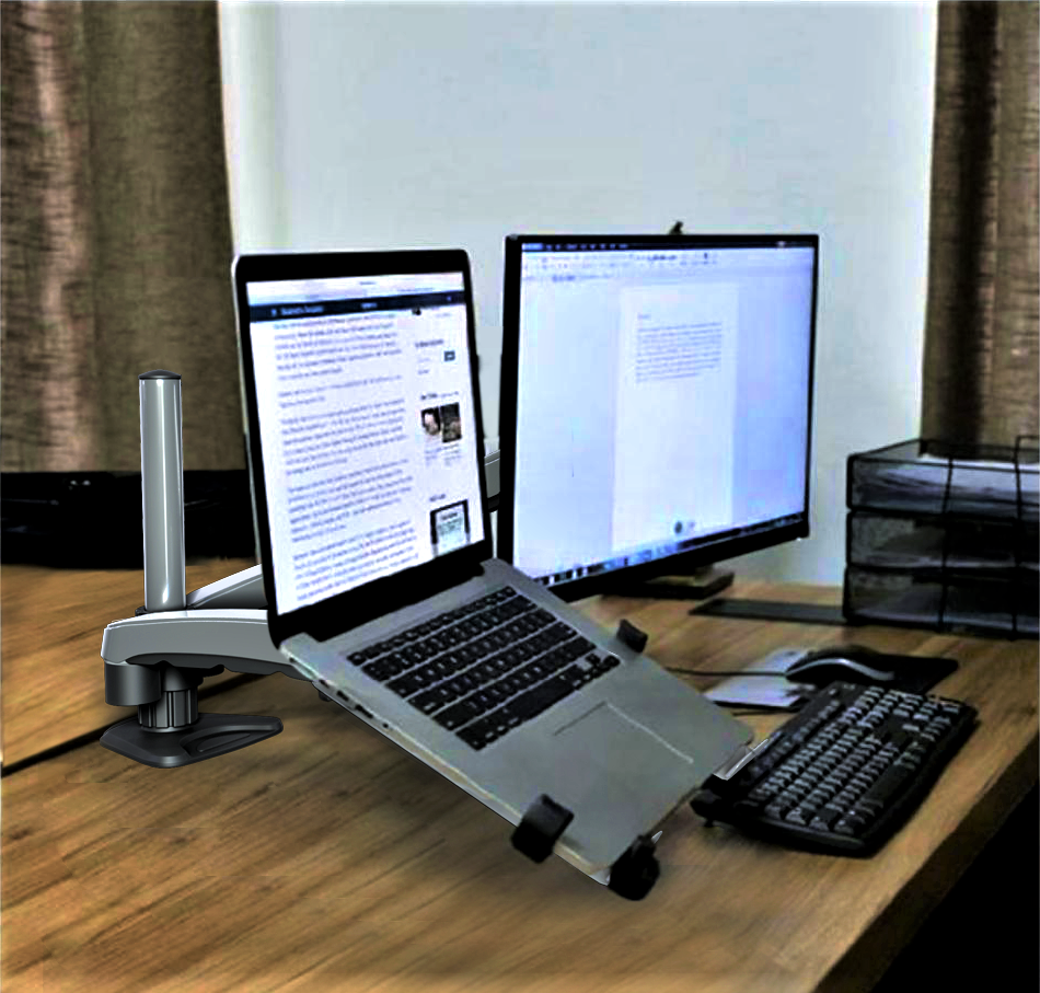 MOUNT-IT! Heavy-Duty Gas Spring Single Monitor Arm Desk Mount with