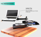 Laptop/Notebook/Projector Mount C-Clamp Stand, 2 pcs Drawers to Well Organize Your Desktop or Notebook Accessories - Black (RCLPTRAY)