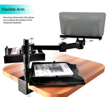 Laptop/Notebook/Projector Mount C-Clamp Stand, 2 pcs Drawers to Well Organize Your Desktop or Notebook Accessories - Black (RCLPTRAY)