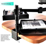 Laptop/Notebook/Projector Mount C-Clamp Stand, 2 pcs Drawers to Well Organize Your Desktop or Notebook Accessories - Black (RCLPTRAY)