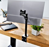 Single Monitor Desk Mount Arm Fully Adjustable Stand Fits up to 27-inch LCD LED Screen (RCPRM-SS)