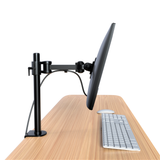 Single Monitor Desk Mount Arm Fully Adjustable Stand Fits up to 27-inch LCD LED Screen (RCPRM-SS)