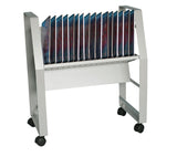 School Office 14 Device Mobile Open Charging and Storage Cart for Tablets/iPads and Chromebooks, White (ROP 14)