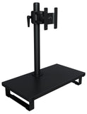 Rife LCD Monitor Desk Stand Adjustable Tilt Free-Standing Mount fits 1 Screen up to 27 (Bigger Size Organiser Stand with Arm), Black (RS001D)