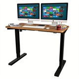 CE Certified Single Motor 2-Stage Electric Height Adjustable Standing Desk Base Sit-Stand Desk Frame with 120 x 60cm Oak Table Top, Model No RT114