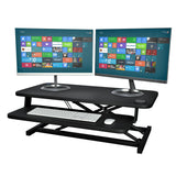 ELECTRIC Dual Monitor/Laptop Sit-Stand Desk Converter, Pain Free Height Adjustments, 35 Inch Wide Worksurface, Black, Model No (RTE900)