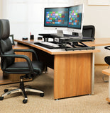 Ergonomic Electric Height Adjustable X-Lift Standing Desk Converter for Dual Monitors and Laptop - Black (RTEL-EC2)