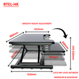 Ergonomic Electric Height Adjustable X-Lift Standing Desk Converter for Dual Monitors and Laptop - Black (RTEL-EC2)