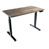 Single Motor Electric Standing Desk, Fixed Width Sit Stand Home Office Workstation with Rustic Wooden 120 by 60cm Table Top (SM1)