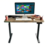 Single Motor Electric Standing Desk, Fixed Width Sit Stand Home Office Workstation with Rustic Wooden 120 by 60cm Table Top (SM1)