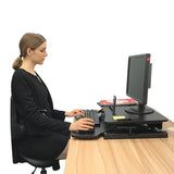 Instant  Standing Desk Sit-Stand Desk Converter for Laptop, 1 or 2 Desktop, Stepless Any height  lock Height Adjustable, Ergonomic, Gas Spring Arm, Free Standing, Easy Installation, (RTE)