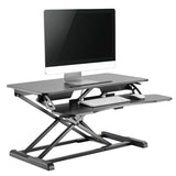 Instant  Standing Desk Sit-Stand Desk Converter for Laptop, 1 or 2 Desktop, Stepless Any height  lock Height Adjustable, Ergonomic, Gas Spring Arm, Free Standing, Easy Installation, (RTE)