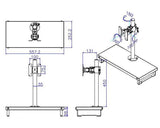 Rife LCD Monitor Desk Stand Adjustable Tilt Free-Standing Mount fits 1 Screen up to 27 (Bigger Size Organiser Stand with Arm), Black (RS001D)