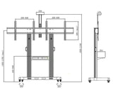 Dual Screen TV Mobile Cart, Support 40"-70" LED LCD Plasma TV's Mount, Height Adjustable, Black (RF200D)