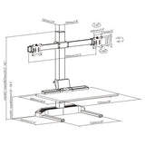 Dual 17"-32" Monitor Mount Electric Ergonomic Height Adjustable Sit-Stand Desk Converter Workstation - Black (RTELVE-D)